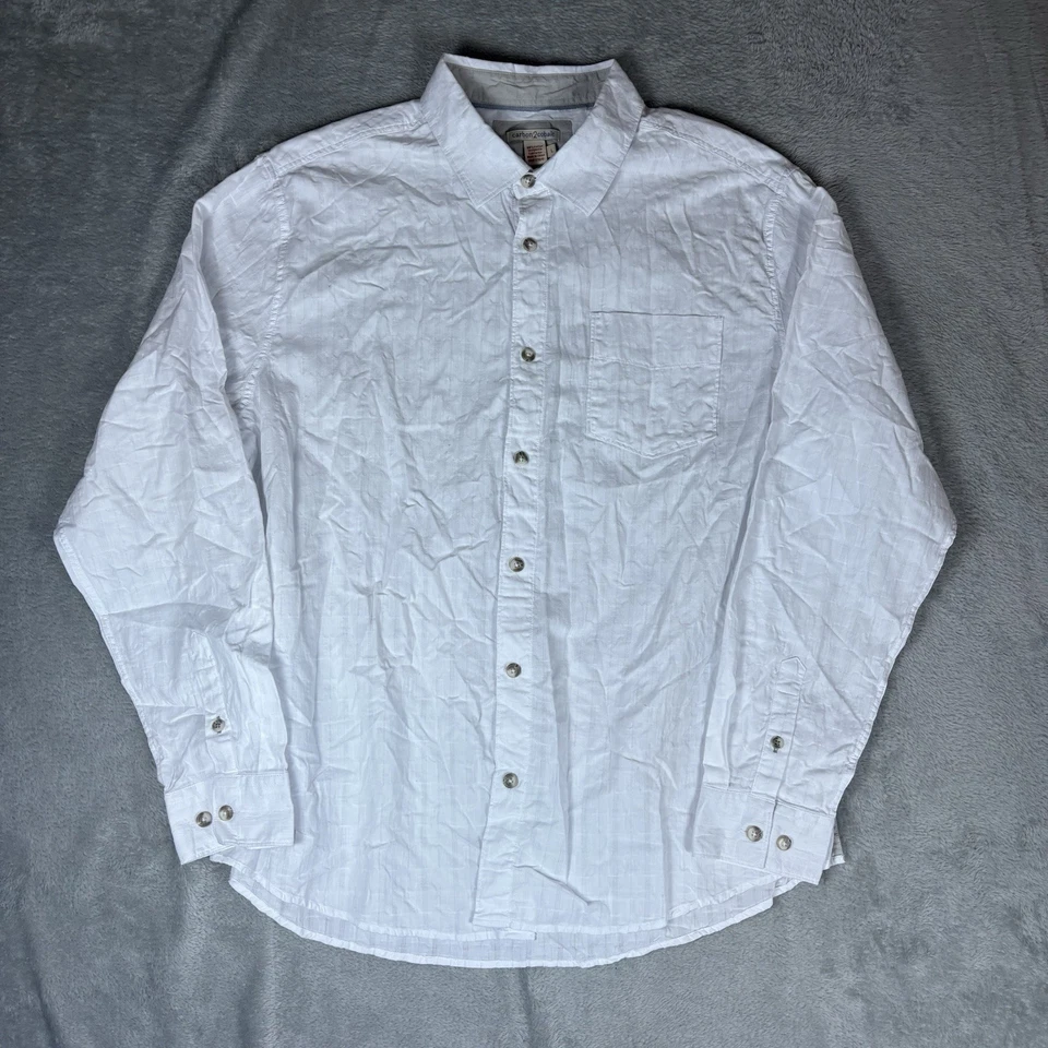 Camisa grande de carbono 2 cobalto para hombre manga larga con botones blanca lisa Foto 1 de 4