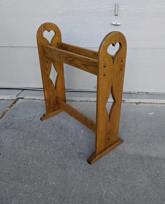 Edredón de piso de madera maciza de roble de granja rústico vintage corazón P29 Foto 1 de 4