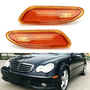 Side Marker Lights Signal 1 Pair Amber For W203 C-Class New - Picture 1 of 12