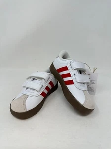 adidas Infant's VL Court 3.0 Shoes - US:8K, White/Red/Gum, J3(B680T) - Picture 1 of 7