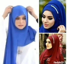 New One Piece Hijab Muslim Women Ready Made Scarf Pull On Instant Headscarf