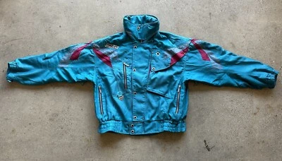 Vintage 1980s Spyder Thinsulate Web Lined Entrant Fabric Blue Ski Jacket Sz L 52 Foto 1 de 4