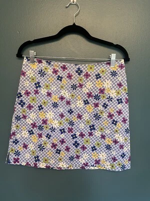 Falda De Colección Y2K Exact Change Talla 9 Mini Línea A Floral Azul Púrpura Verde Foto 1 de 4