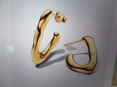 Nuevos Últimos Pendientes Aro Abiertos Orgánicos PANDORA Orgánicos en Forma de V 14K, VENTA AL POR MENOR $150. Foto 1 de 2