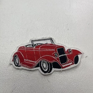 Fancy Old Car Theme Antique Red Convertible Patch P025 - Picture 1 of 2