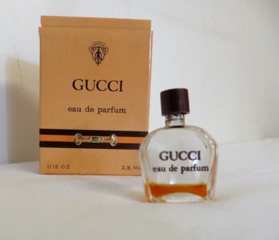 GUCCI 2,5 ml 1/12 oz Botella Eau de Parfum Hecho en Francia BOTELLA CASI VACÍA Foto 1 de 4