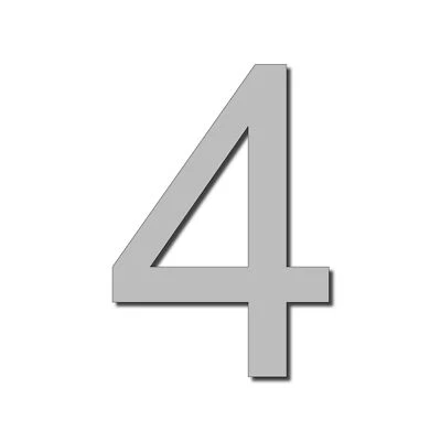 Casa flutuante número 4 | Série Arial | Números de porta de designer moderno | Acrílico  - Imagem 1 de 4