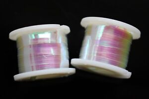2 Spools 2.3mm Wide Flat Pearl Coating Holographic Tinsel Flash Magnum Flashabou