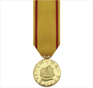 GENUINE U.S. MINIATURE MEDAL- 24K GOLD PLATED: CHINA SERVICE MARINE CORPS - Picture 1 of 1
