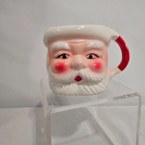 Süße und kitschige Vintage Weihnachtsmann Gesicht Tasse. Handbemalt, Made in Japan. Cera - Bild 1 von 11