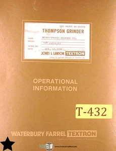 Thompson CX, Grinder Operations and Parts Manual 1984 - Picture 1 of 3