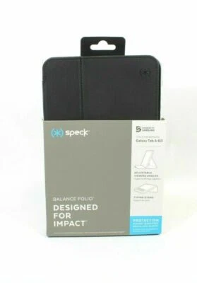 Speck Balance 对开式保护壳 适用于三星 Galaxy Tab A 8.0 2018 黑色 — 第 1/3 张图片
