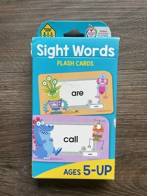 Флэш-карты School Zone - Sight Words - для детей от 5 лет и старше, от детского сада до 1-го - Изображение 1 из 4
