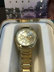 Fossil BQ1554 Brenna Gold Tone Dial Gold Tone Stainless Steel Women's Watch - Picture 1 of 9