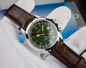 Seiko SPB121J1 Prospex Alpinist Green Analog Automatic Brown Leather Men's Watch - Picture 1 of 12