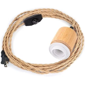 Arturesthome Wood Pendant Light Cord Kit with Dimmable Switch, Vintage Indust... - Picture 1 of 7