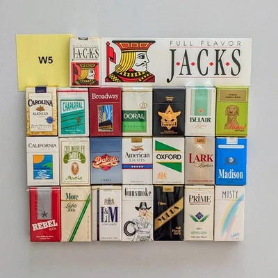 Paquetes de cigarrillos vintage de Estados Unidos, vacíos, sin cigarrillos, Jacks, Dakota, Maverick, W5 Foto 1 de 2