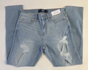 Pantalones de mezclilla para hombre Hollister Advanced elásticos atléticos ajustados 30x30 azules nuevos con etiquetas - Imagen 1 de 6