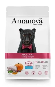 Crocchette per gatti adulti - Grain Free - Amanova - Tacchino Fresco - 1,5kg - Foto 1 di 6