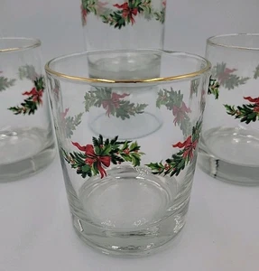 Pfaltzgraff Christmas Heritage 10 Oz Double Old Fashioned/ Rocks Glass Set Of 4 - Picture 1 of 7