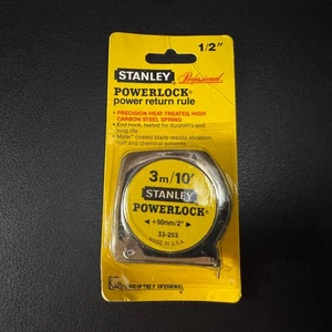 STANLEY Professional 33-203 PowerLock Tape Measure 10' x 1/2" Vintage USA - NOS - Picture 1 of 8