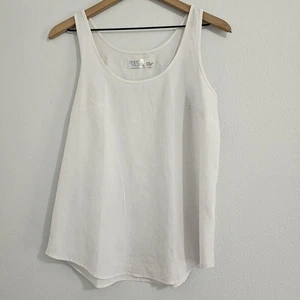 Time & Tru Solid White Sleeveless Blouse Shell Women's Size Small - Picture 1 of 7