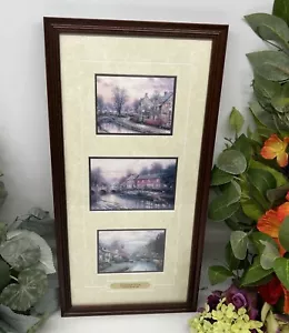 Thomas Kinkade Portfolio Editions Lámpara Carril Enmarcada Vidrio Enmarañado 21x10 Certificado de Autenticidad - Imagen 1 de 9