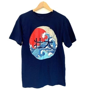 T-shirt giapponese Great Wave Hokusai grafica uomo taglia M girocollo ritorno al mittente - Foto 1 di 7