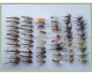 60 patrones de río de primavera, paquete de 60 moscas secas, variedades con nombre, pesca con mosca - Imagen 1 de 1