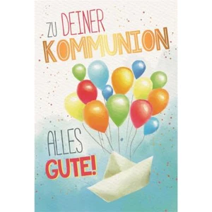 Kommunion - Naturkarton - Glückwunschkarte im Format 11,5 x 17 cm mit Umschlag - - Bild 1 von 1