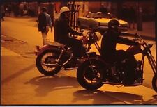 CUSTOM CHOPPERS RAKED OUT HARLEY DAVIDSON MOTORCYCLE 35MM SLIDE PHOTO VINTAGE 