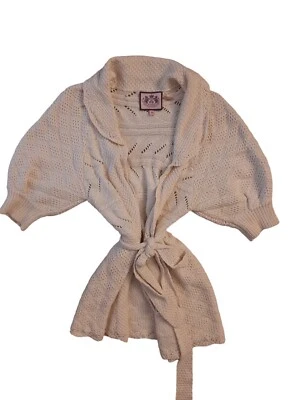 Juicy Coutoure Cotton Cashmere Blend Tie Cardigan Sweater Size Medium - Image 1 of 4