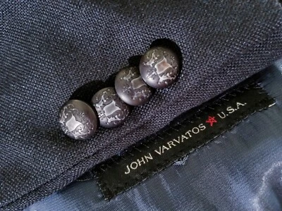 Chaqueta Abrigo Deportivo Blazer 40R John Varvatos Azul Sobre Negro Cuadros 4 TEMPORADAS Tweed Foto 1 de 4