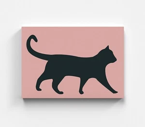 Lienzo gato negro decoración moderna arte callejero mural arte artista - Imagen 1 de 7