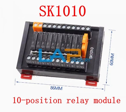 New Relay SK module SK1010 10-way screw wiring 5V 12V 24V Relay control ...