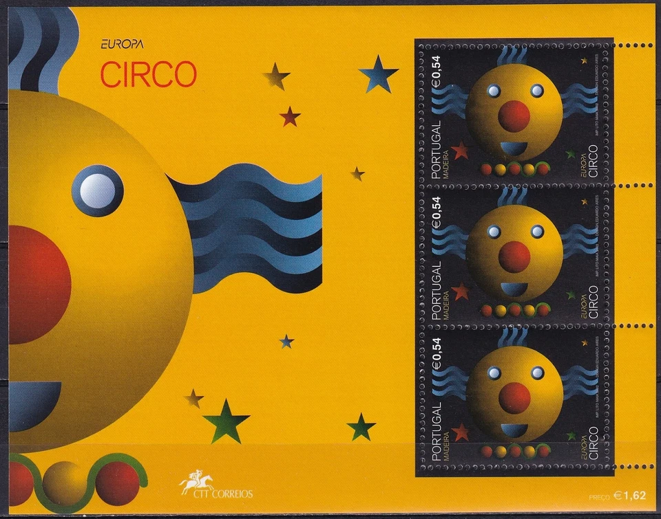 Madeira 2002 Yvert S/S #25 Circus Europe CEPT MNH VF Foto 1 de 1