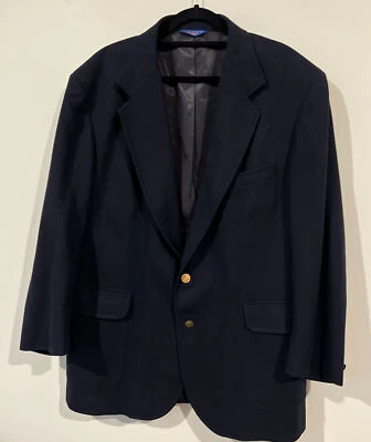 Pendleton Blazer 100% Pure Virgin Wool Jacket Navy Blue Gold Buttons Mens 48L - Image 1 of 4