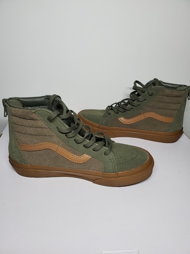 Vans Kids gomma scamosciata SK8 Hi zip foglia d'uva mensa bambini taglia 3 #751505