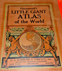 Antique 1928 Book: Hammond's Little Giant Atlas of the World (Colored Litho's)
