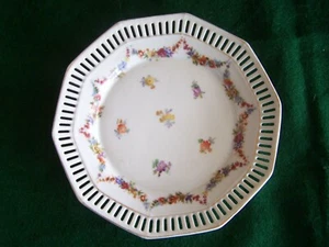 SCHUMANN BAVARIA PIERCED SALAD PLATE 10 SIDES FLORAL SWAGS - Picture 1 of 5