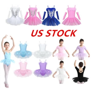 Mädchen Ballett Trikot Kleid Tanz Tutu Kinder Gymnastik Rock Tanzkleidung Kostüm - Bild 1 von 109