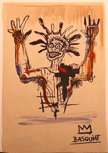 Rare Vintage Lithograph After Jean Michel Basquiat - Unframed, Signed - Picture 1 of 6