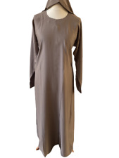 Ladies A-Line Regular Plain Pocket Nida Abaya/Jilbab/Maxi in Mocha sizes 52-60