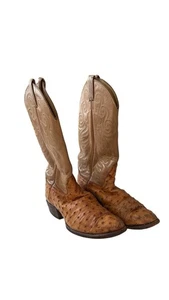 Vintage Tony Lama El Rey 8085 Full Quill Ostrich Cowboystiefel 8 D - Bild 1 von 13