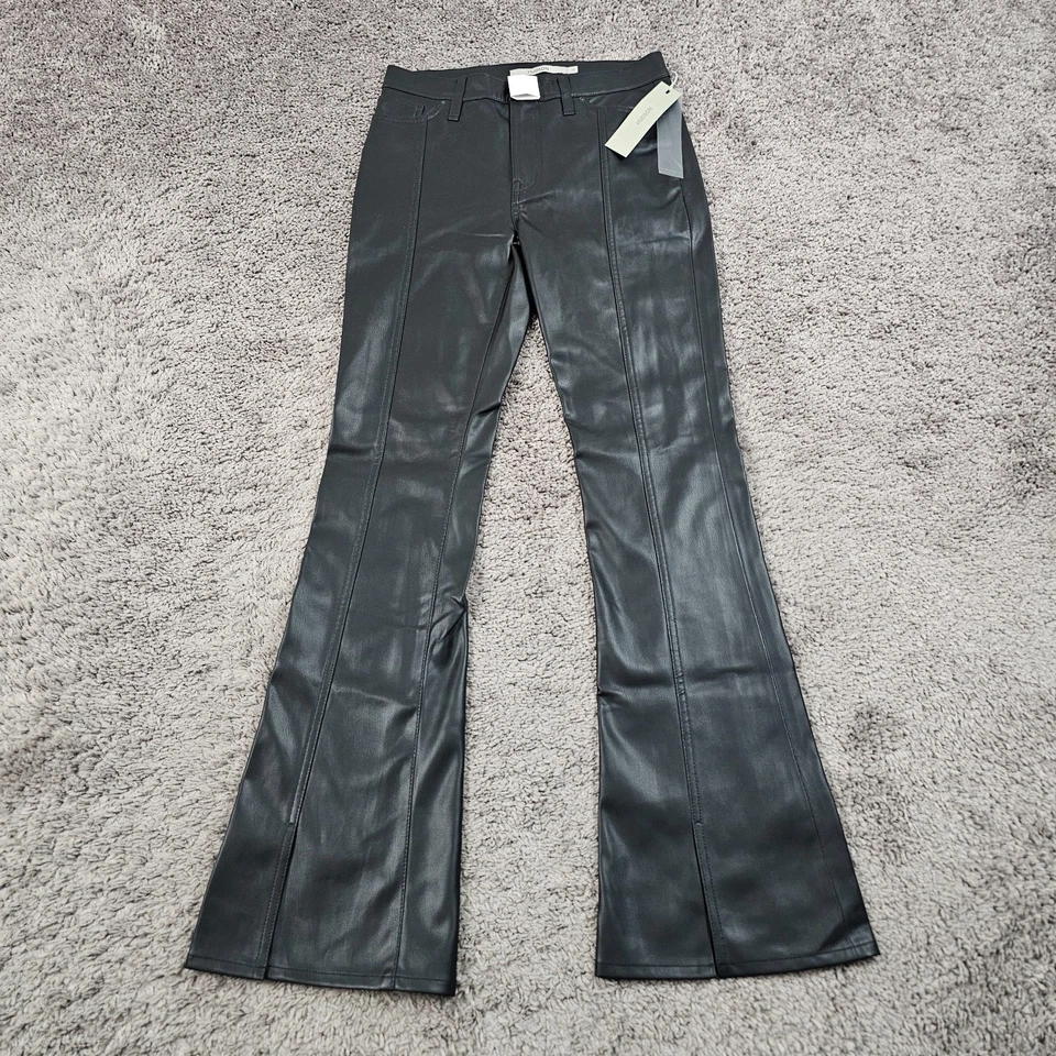 Pantalones Hudson para mujer 25 negros corte bota tiro alto imitación cuero Barbara 26x31 Foto 1 de 4