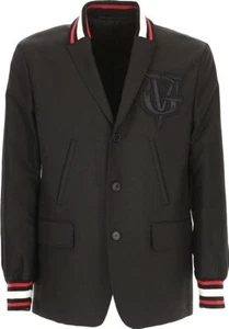 MENS GIVENCHY PARIS SPORT WOOL VARSITY BLAZER JACKET EMBROIDERED LOGO BLACK - Picture 1 of 19