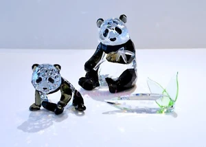 Swarovski 2008 SCS Annual Edition Pandas with Title Plaque Brand New Box Mint - Picture 1 of 6