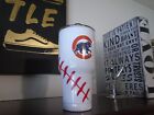 Chicago Cubs Bear MLB White Stainless Steel Mug Cup With Straw & Cleaner 30 oz