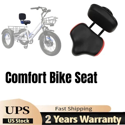 Asiento de bicicleta cómodo con respaldo sillín bicicleta triciclo asiento cojín con respaldo Foto 1 de 4
