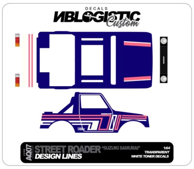 Calcomanía universal STREET ROADER SUZUKI SAMURAI TRACKER para hot wheels escala 1/64 a Foto 1 de 4